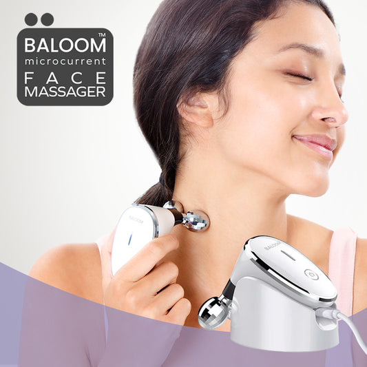 Baloom Microcurrent Face Massager works like an aesthetician. Homespa with vibration and microcurrent therapy!